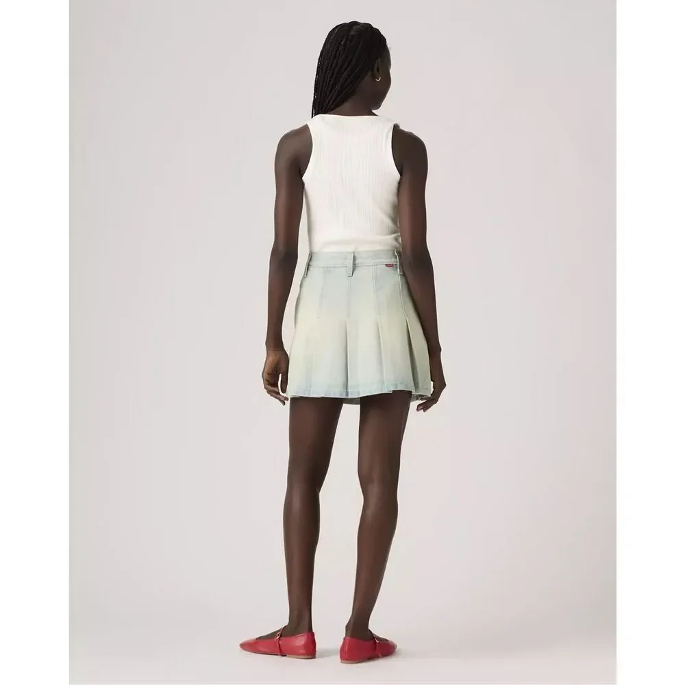 Levi’s Pleated Mini Skirt On Blast Light Wash 29